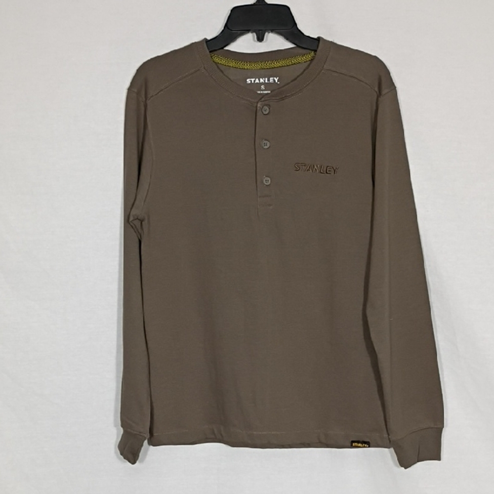 NWT Stanley Mushroom Long Sleeve HW Henley Mens Size Small Work